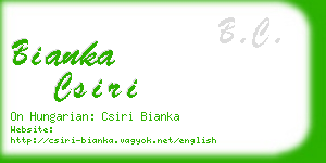 bianka csiri business card